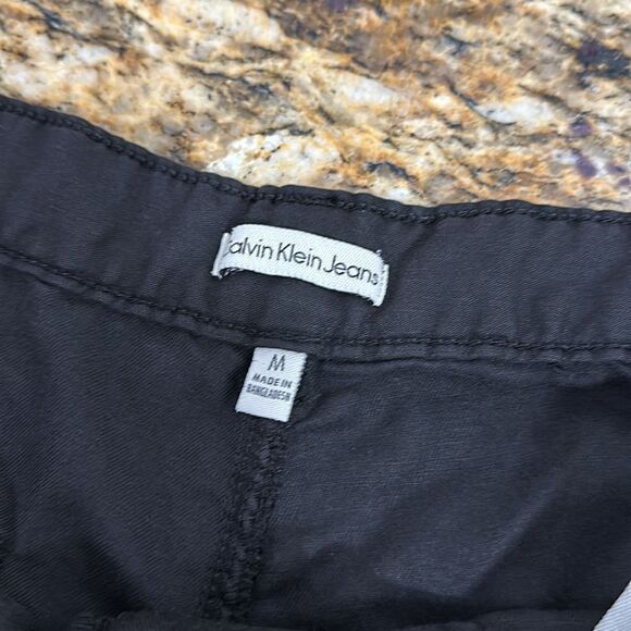 ❤️Last Chance Calvin Klein Black Linen Blend Tapered Leg Mid Rise Pants Size M - Picture 6 of 11